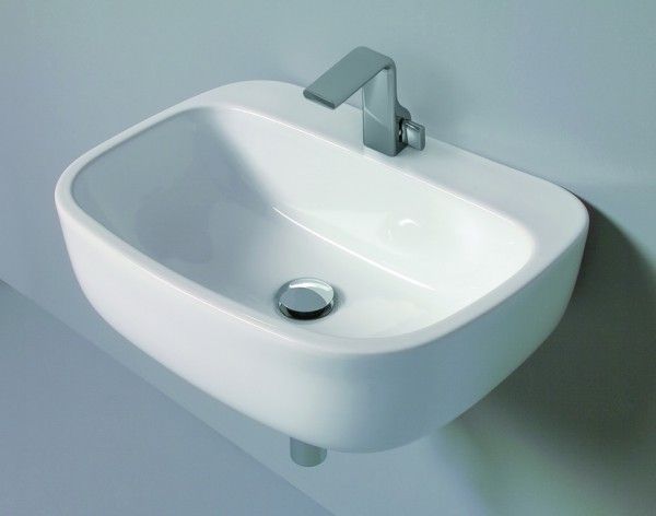 MN54L · Waschtisch MONO 54cm, hängend / Aufbaumodell 54/40/18,5cm weiss MN54L · Waschtisch MONO 54cm, hängend / Aufbaumodell 54/40/18,5cm weiss